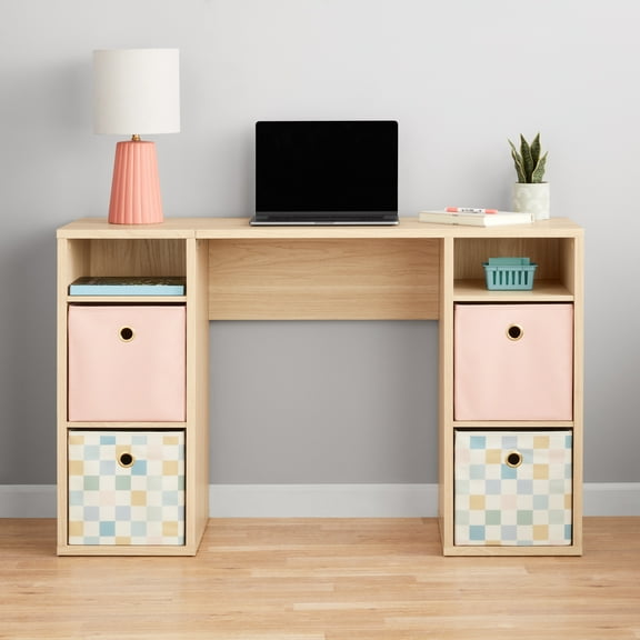 Mainstays 4-Cube Storage Desk, Spring Pine