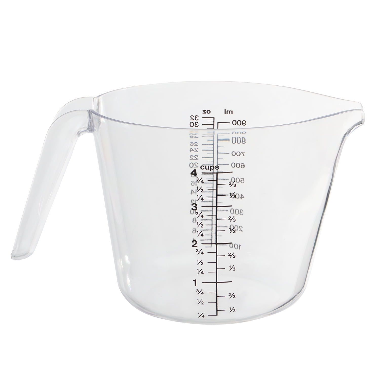 Mainstays 4-Cup Plastic Lightweight Measuring Cup, Transparent
