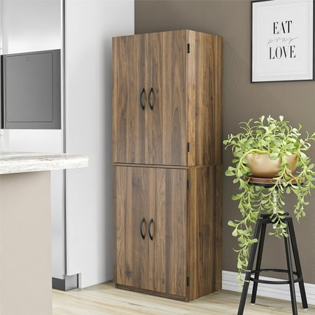 Mainstays 4-Door 5' Storage Cabinet, Walnut