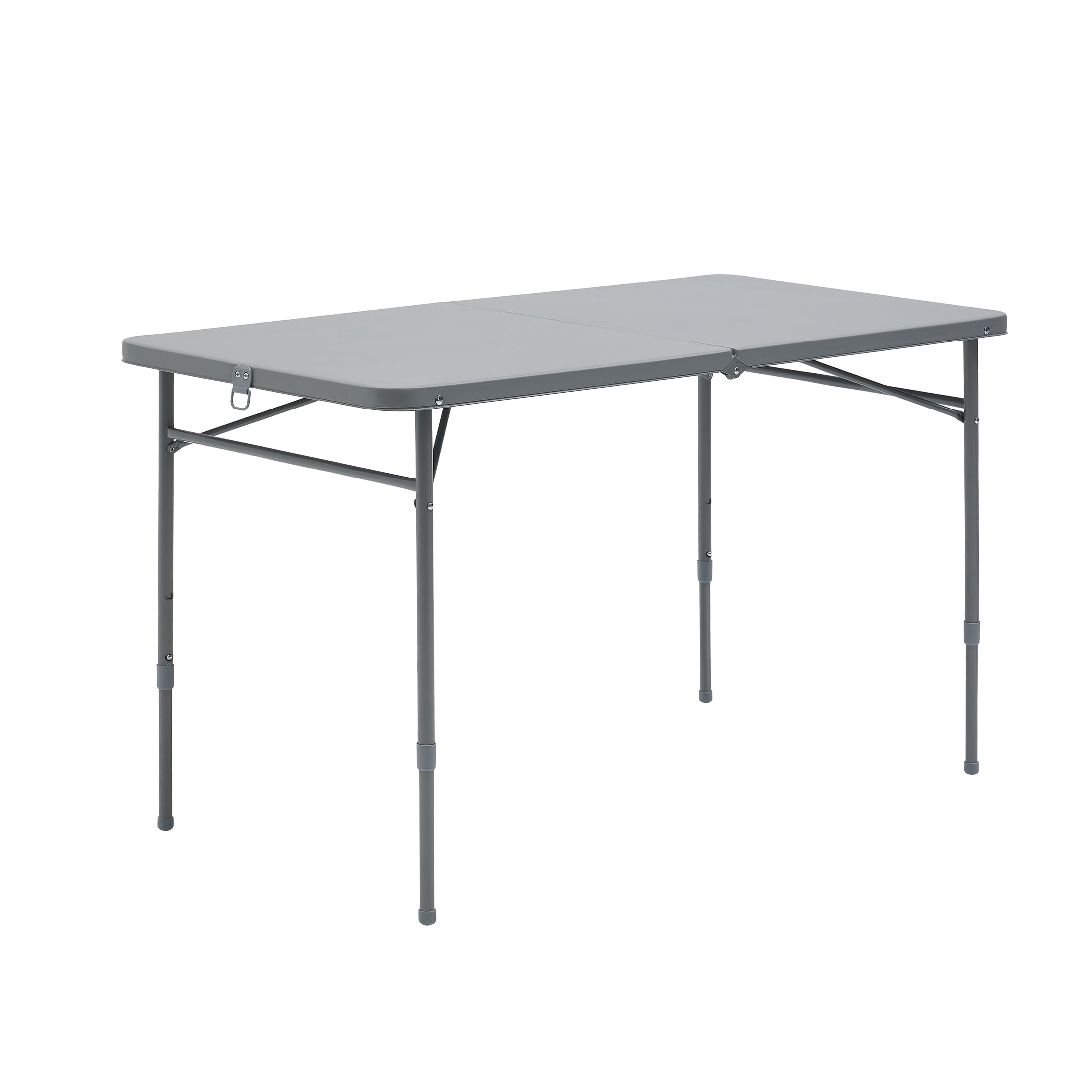 Mainstays 4 Foot Fold-in-Half Adjustable Folding Table, Gray