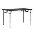 Mainstays 4 Foot FoldinHalf Adjustable Folding Table, Rich Black