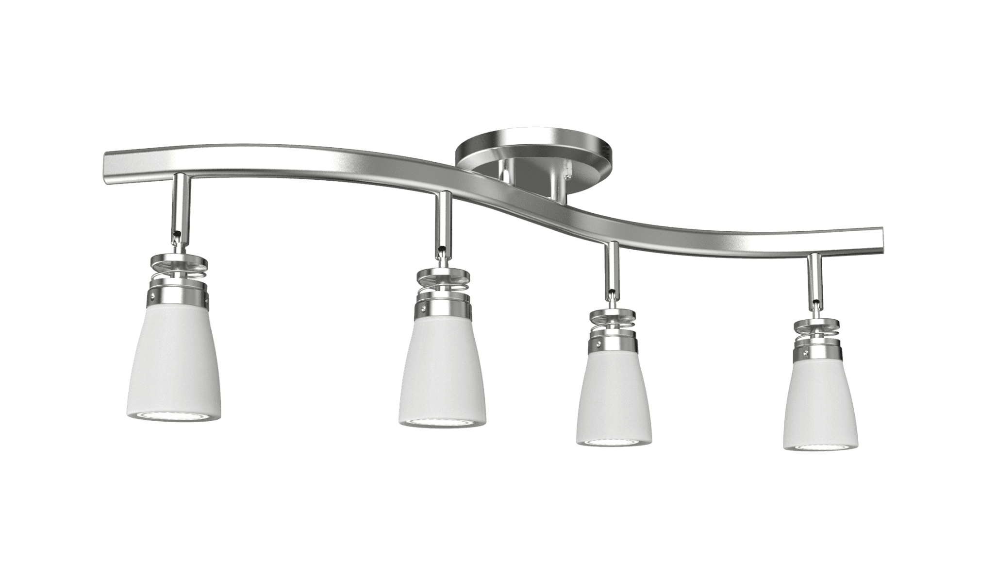 Mainstays 4-Light Traditional Track Lighting Set, Satin Nickel ...