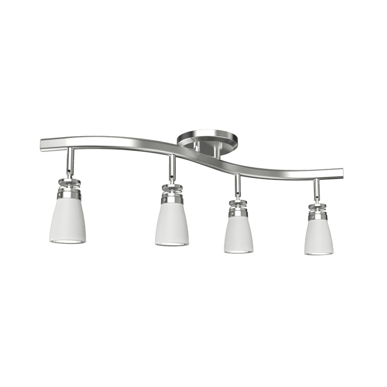 Mainstays 4-Light Traditional Track Lighting Set, Satin Nickel 
