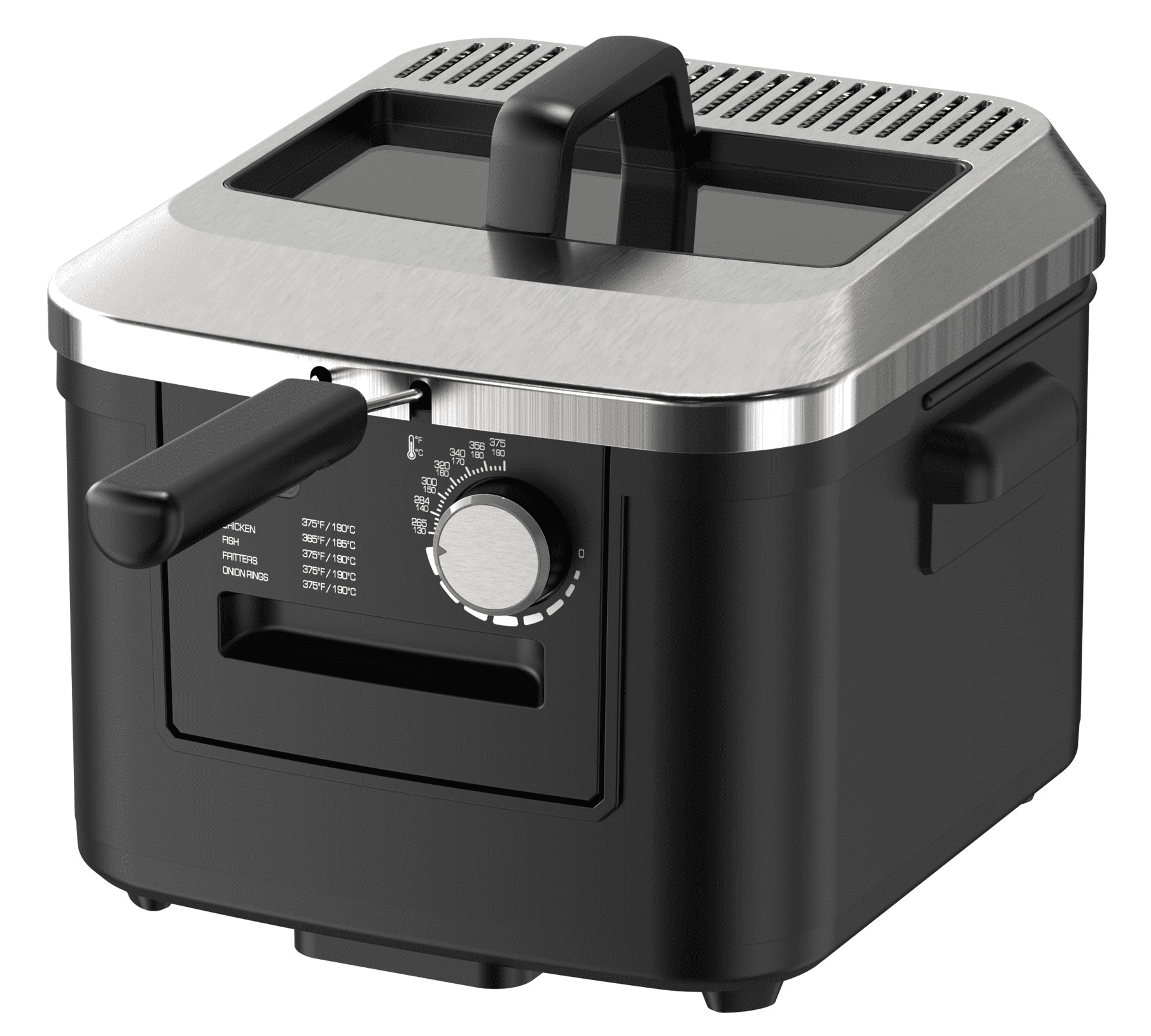 Mainstays 4-Liter Matte Black Electric Deep Fryer with Adjustable Temperature Control