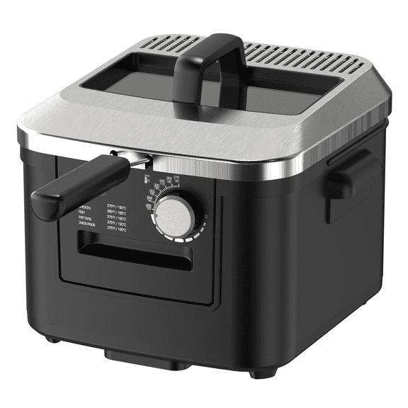 Mainstays 4-Liter Matte Black Electric Deep Fryer with Adjustable Temperature Control