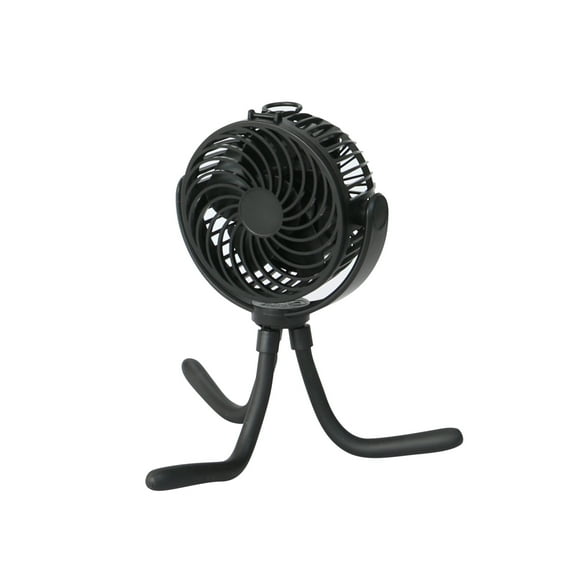 Mainstays 4" New 3-speed Portable Rechargeable Fan with Flexible Tripod and Digital Display, Black