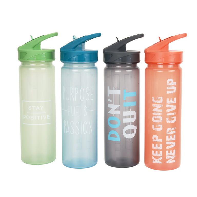   Basics Tritan Water Bottle with Action Lid, 24