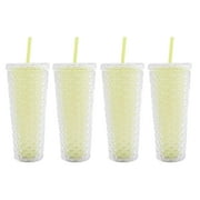 Mainstays 4-Pack 26-Ounce Color Changing Textured Tumbler with Straw, Green