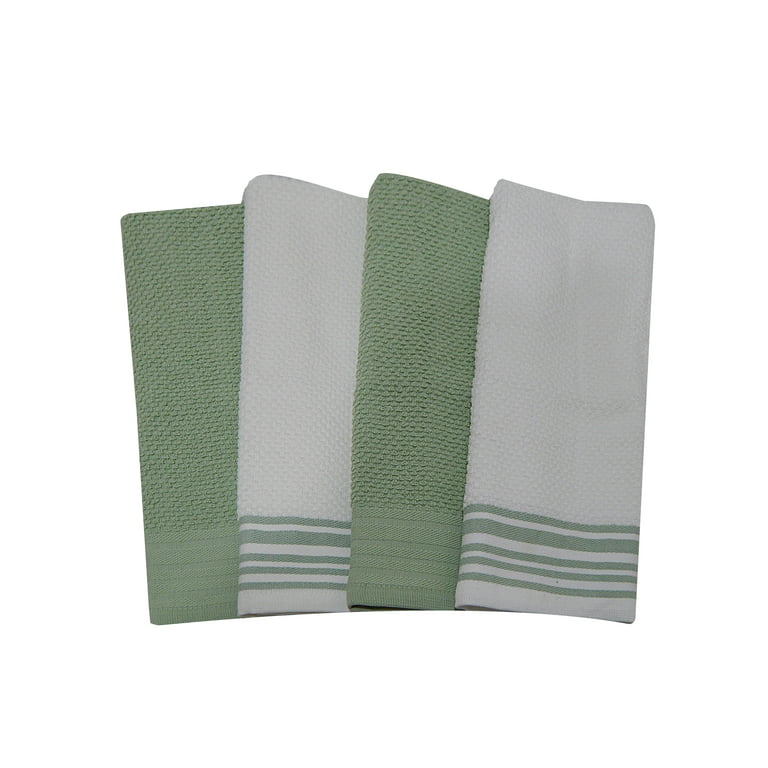 at Home Rockridge 12 x 0.3 x 12 Stripe Sage Kitchen Towel Set (4 ct)