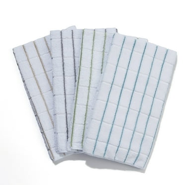 Mainstays, 4 Pack, Microfiber Stripe Kitchen Towels, White