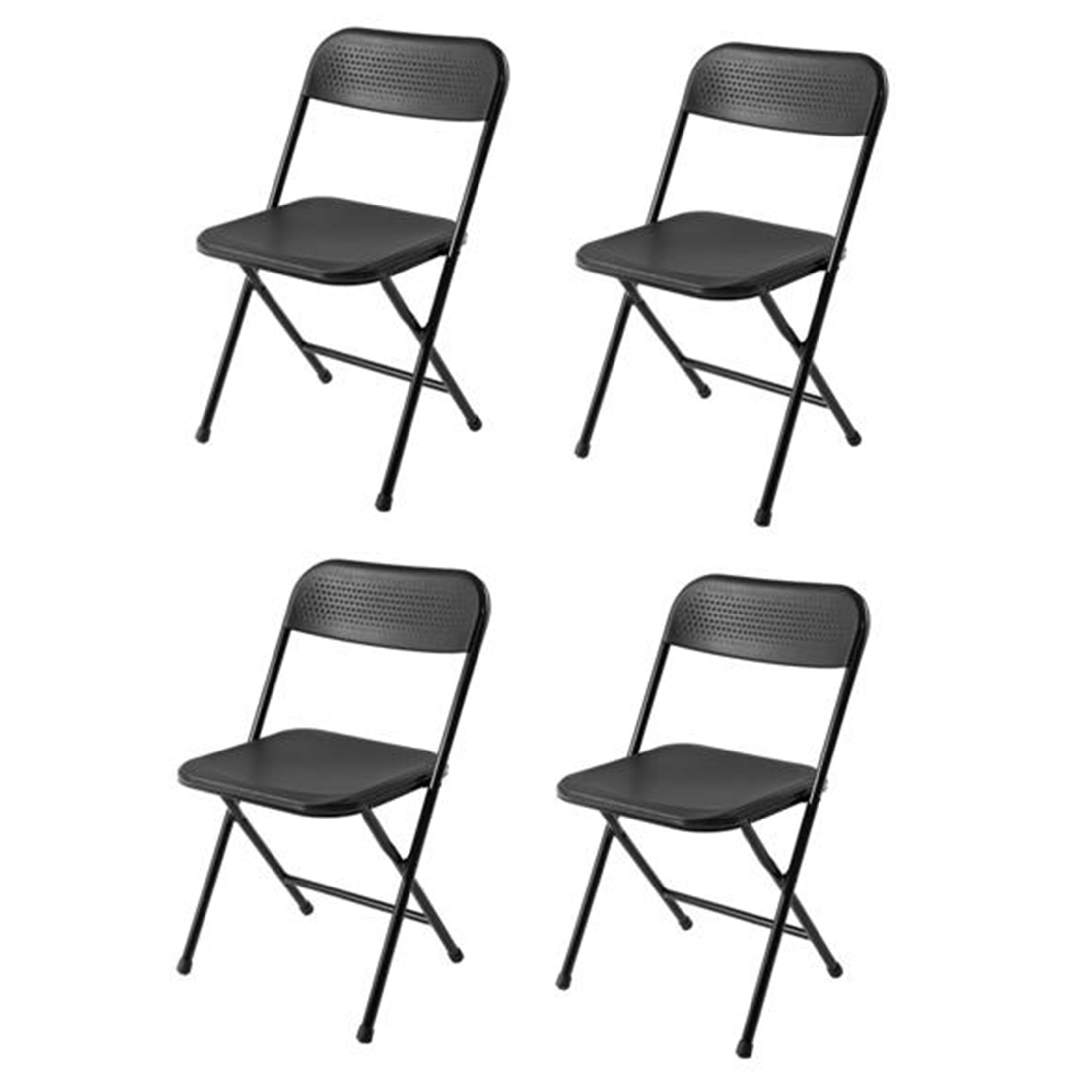 Mainstays 4 Pack Resin Folding Chair, Black