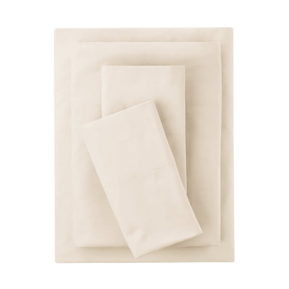 Mainstays 4-Piece Easy Care Beige Bed Sheet Set, King