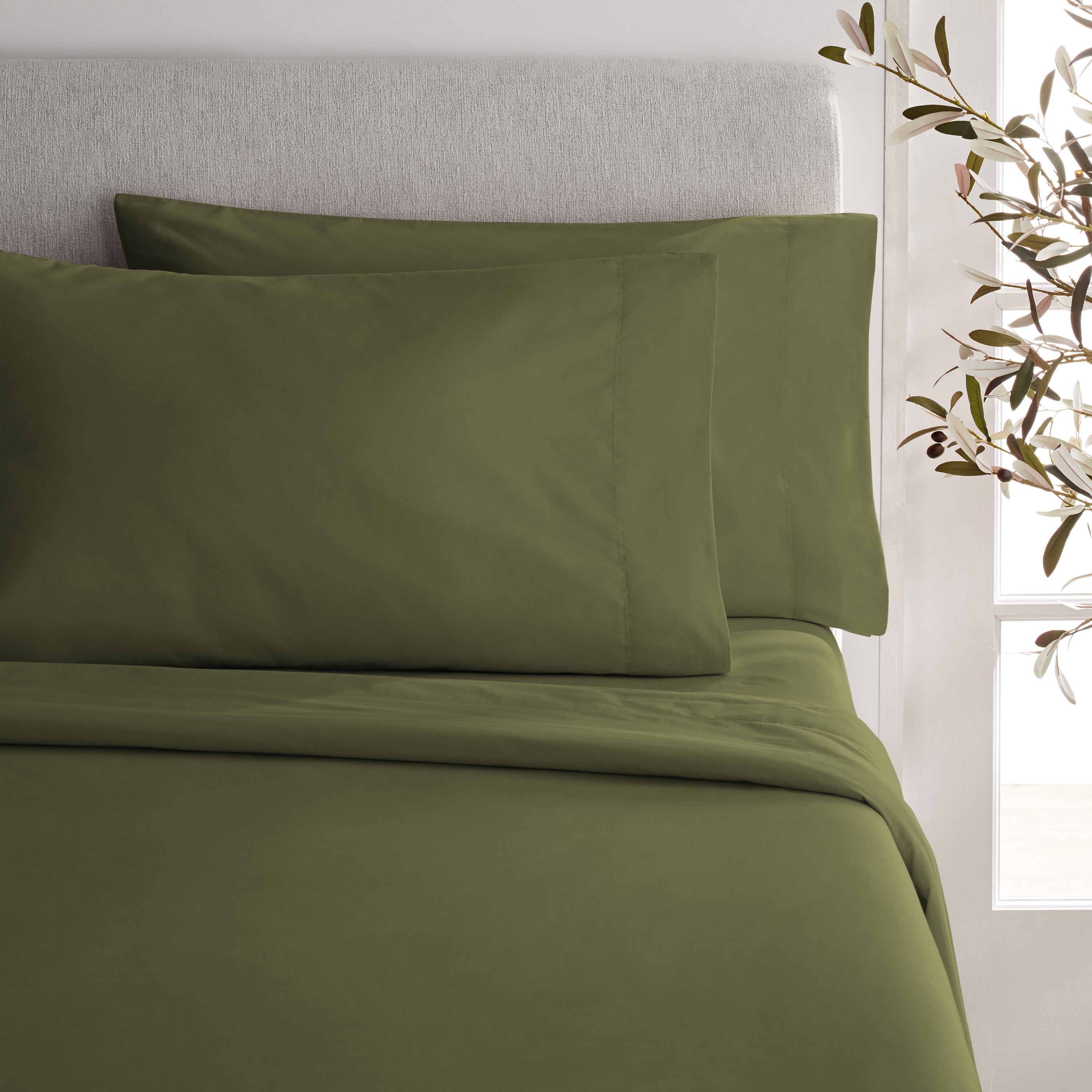 Mainstays 4-Piece 300 Thread Count Easy Care Percale Bed Sheet Set, Sea Turtle, Queen