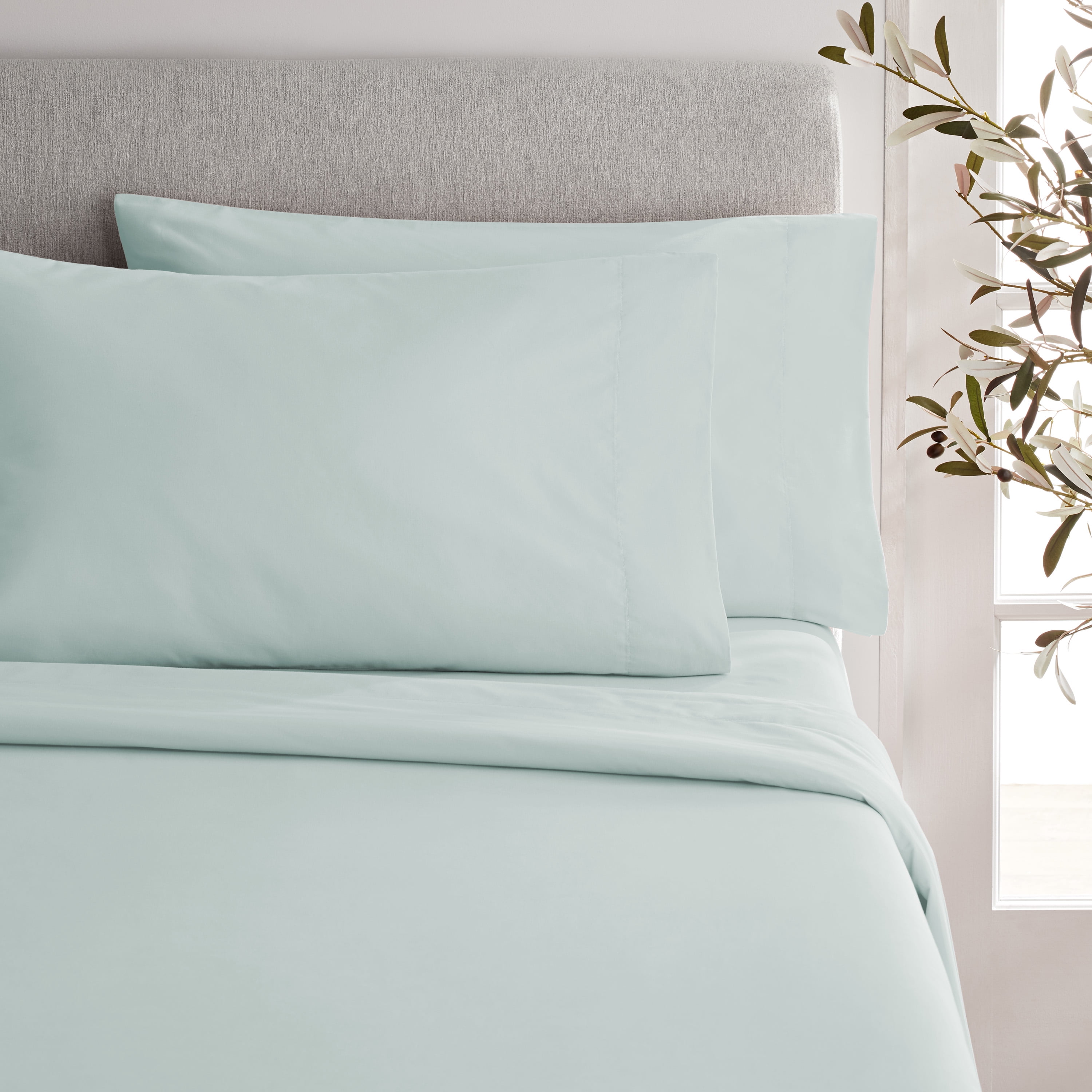 Mainstays 4Piece 300 Thread Count Easy Care Percale Bed Sheet Set