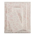 thumbnail image 1 of Mainstays 4-Piece 300 Thread Count Pink Floral Cotton Blend Percale Bed Sheet Set, Full, 1 of 9