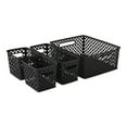 thumbnail image 1 of Mainstays 4-Piece Black Decorative Plastic Storage Basket Set, 14 in x 11.6 in x 5.3 in, 1 of 6