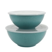 Mainstays 4-Piece Eco-Friendly Recycled Plastic Serve Bowl Set, Aqua Blue Slate