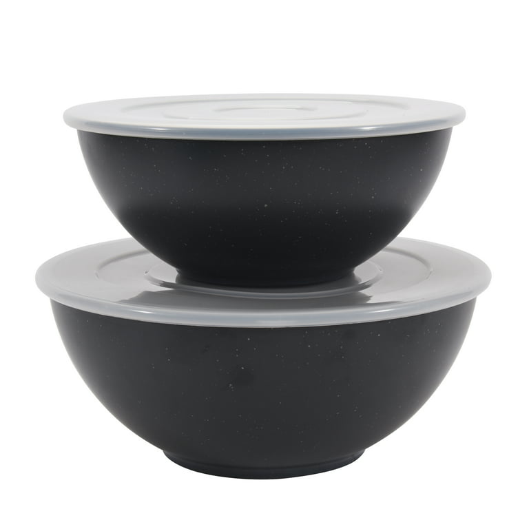 Mainstays 4-Piece Eco-Friendly Recycled Plastic Serve Bowl Set, Black 