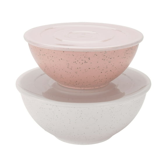 Mainstays 4-Piece Eco-Friendly Round Serve Bowl, Pink