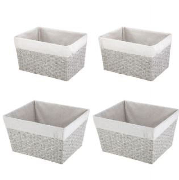 Storage Baskets - Woven Paper Rope Material - Set of 4 - Braided Organizer  for Bathroom, Vanity, Closet, & Open Shelves - AliExpress