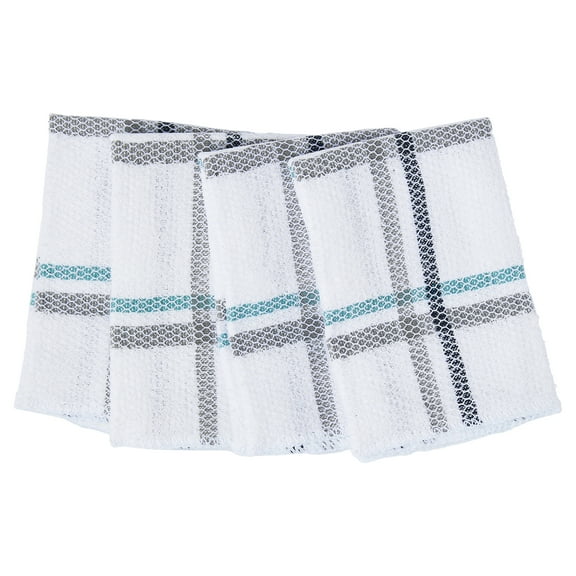Mainstays 4-Piece Kitchen Scrubber Dishcloth Set, Blue Stripe