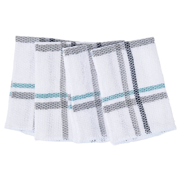 Mainstays 4-Piece Kitchen Scrubber Dishcloth Set, Blue Stripe