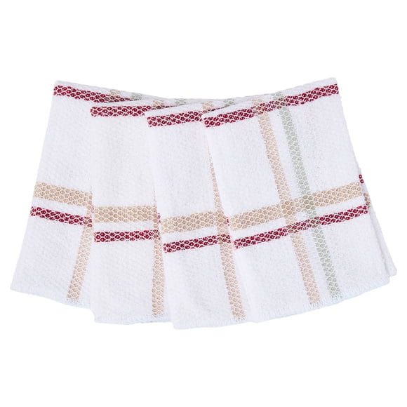 Mainstays 4-Piece Kitchen Scrubber Dishcloth Set, Tan Stripe