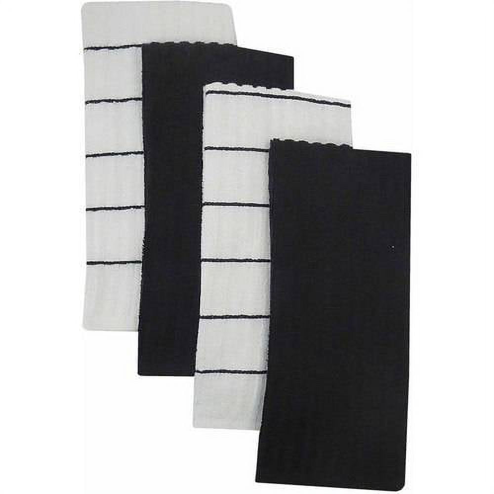 Mainstays 4-Piece Kitchen Towel Set, Black