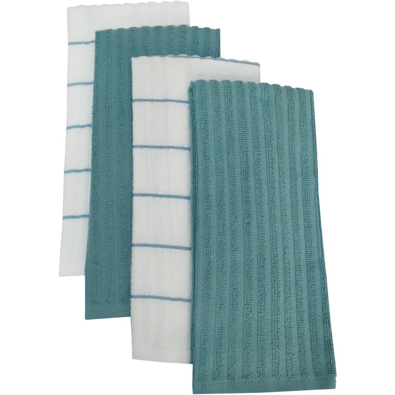 Mainstays 4-Pack 16”x26” Woven Kitchen Towel Set, Topaz 