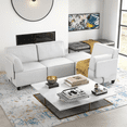 thumbnail image 1 of Mainstays 4-Piece Modular Sectional Sofa with Ottoman, Light Gray, 1 of 8