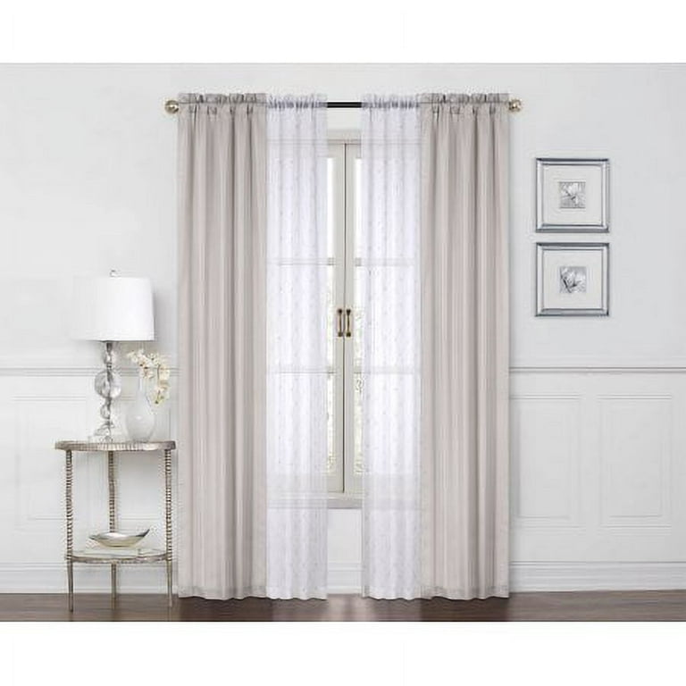 Mainstays 4 Piece Set, 2 Curtain Panels with 2 Sheers