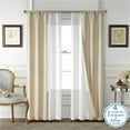 thumbnail image 1 of Mainstays 4 Piece Wave Jacquard Curtain Panel Set, Beige, 27.5" W x 63" L, 1 of 5