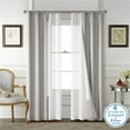 thumbnail image 1 of Mainstays 4 Piece Wave Jacquard Curtain Panel Set, Grey, 27.5" W x 95" L, 1 of 5