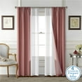 thumbnail image 1 of Mainstays 4 Piece Wave Jacquard Curtain Panel Set, Red, 27.5" W x 84" L, 1 of 6