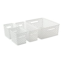 Mainstays 4-Piece White Decorative Storage Basket Set