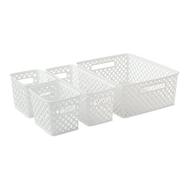 Mainstays 4-Piece White Decorative Storage Basket Set