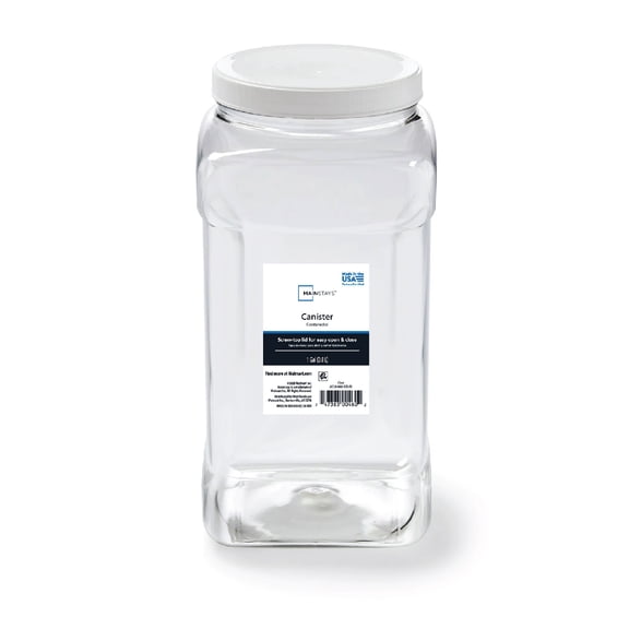 Mainstays 4-Quart Clear Plastic Canister with White Twist-Top Lid (1 Each) 5.83" x 5.16" x 10.20", Well Suited to Pantry Organization and Food Storage
