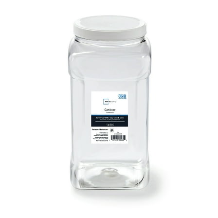 Mainstays 4-Quart Clear Plastic Canister with White Twist-Top Lid (1 Each) 5.83" x 5.16" x 10.20"