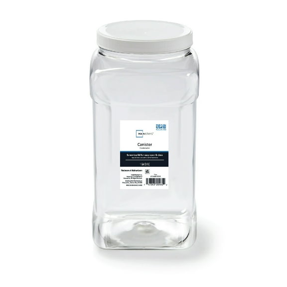 Mainstays 4-Quart Clear Plastic Canister with White Twist-Top Lid (1 Each) 5.83" x 5.16" x 10.20"