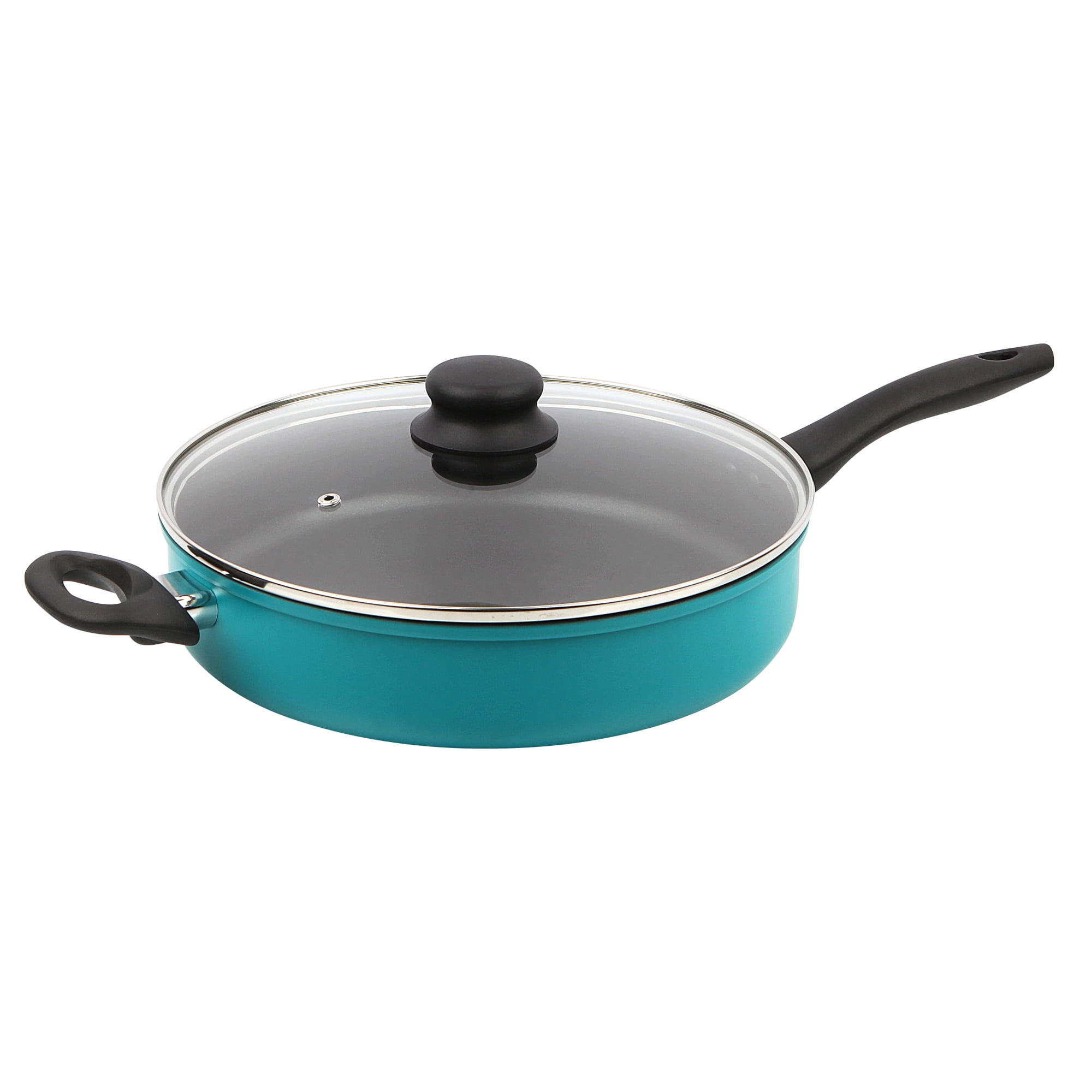 Mainstays 4Quart NonStick Jumbo Cooker with Glass Lid, Teal