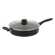 Mainstays 4 Quart Multi-Use Non-Stick 28cm Black Jumbo Cooker Frying Pan with Glass Lid