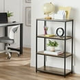 thumbnail interactive-video image 1 of Mainstays 4-Shelf Metal Frame Bookcase, Rustic Brown Finish, 1 of 9