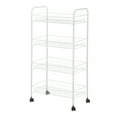 thumbnail image 1 of Mainstays 4-Shelf Steel Laundry Cart with Caster Wheels, White, Adult, Senior and Teen Age Groups, 1 of 12