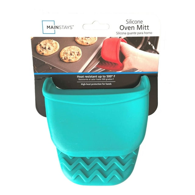 Mainstays 4" Silicone Oven Mitt / Pot Holder Teal Island