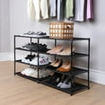thumbnail image 1 of Mainstays 4-Tier 24-Pair Adjustable Shoe and Boot Rack, Rich Black, 1 of 8