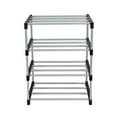 thumbnail image 1 of Mainstays 4 Tier Shoe Rack, Black and Silver, 8 Pairs of Shoes, Metal Tubes & Plastic Connectors, 1 of 10