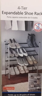 Mainstays 4-Tier Shoe Rack Storage Organizer, Max 20 Pairs
