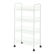 Mainstays 4 Tier Wire Organization Cart, White