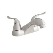 Mainstays 4-inch Centerset Bathroom Faucet with Push Pop-up, Dual Handle, Satin Nickel