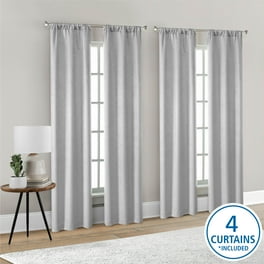 (4)blackout outlet grommet curtain panels Grey/white 96